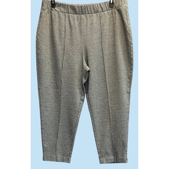 Croft & Barrow Womens Plus 1X Houndstooth Print Pants Gray Polyester/Spandex - Picture 1 of 5